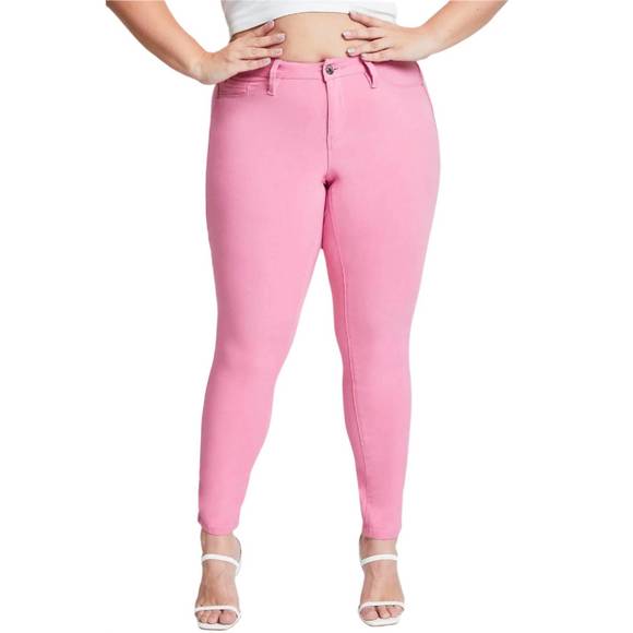 NEW YMI hyperstretch skinny jeans - plus in flamingo - Picture 2 of 3